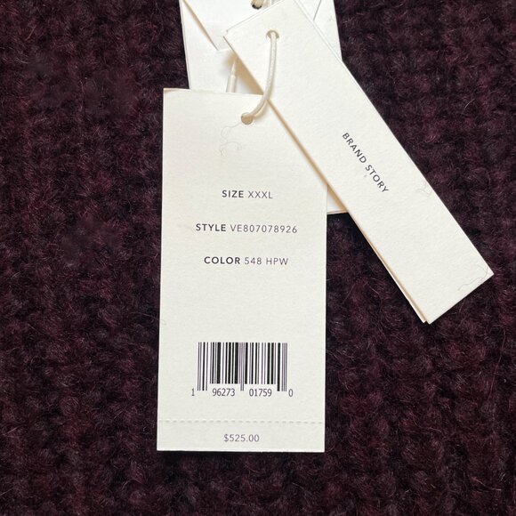 Vince Ribbed Wool Blend Pocket Cardigan H Plum Wine Size XXXL NEW NWT - Picture 6 of 10